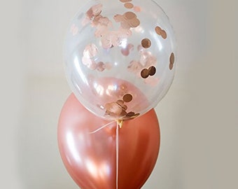 Party balloons | Rose gold | balloons and confetti balloons | birthday balloons | bridal shower | rose gold wedding BAL9842