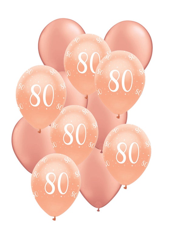 Ballons En Or Rose Pour Le 80e Anniversaire Ballons Pour Le Etsy Canada
