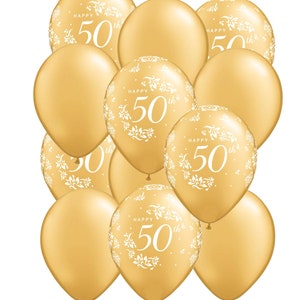 50th anniversary party balloons | Golden anniversary decorations | gold balloons | gold anniversary BAL9973