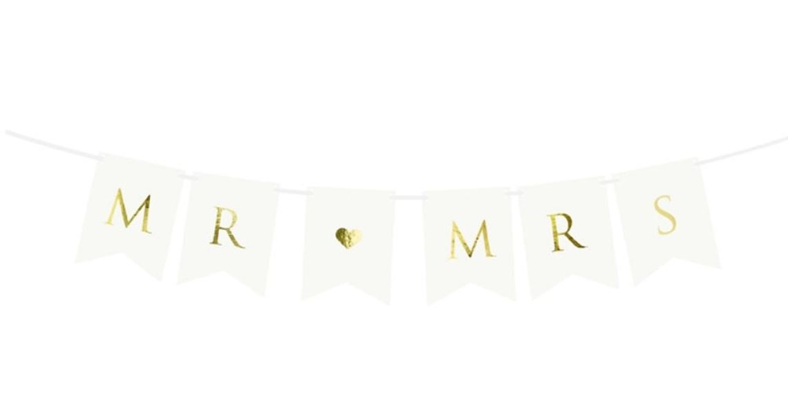 Gold Mr &amp; Mrs Banner Wedding Banner Mr and Mrs Sign Bridal - Etsy UK