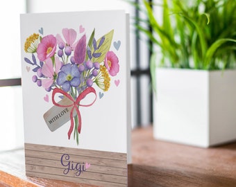Card for Gigi birthday card, cute card, mothers day/birthday card, floral card GCA9717