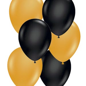 Black and gold balloons | birthday party balloons | latex balloons | graduation wedding balloons BAL9970
