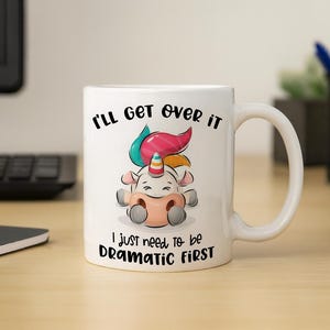 Funny Unicorn Mug – Sarcastic Gift for Her, Coworker, Friend – Cute Office Coffee Mug – Dramatic Quote MUG9923 Bild 3
