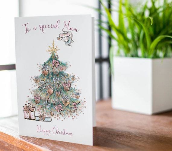 To My Special Mother at Christmas Card Print. Christmas Message