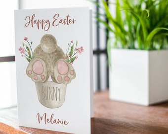 Personalised Easter card, Easter card, cute Easter bunny card, happy Easter cards CBA9958