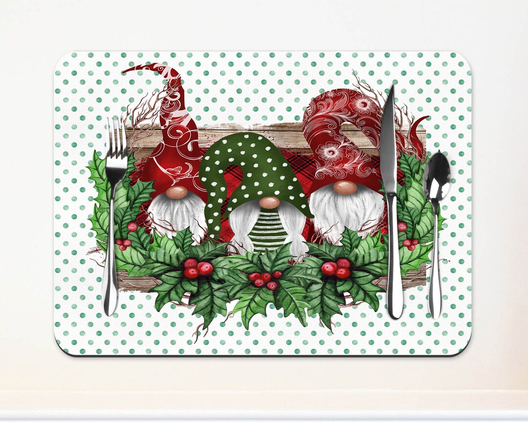 Christmas Gnome Placemats Table Mats Christmas Table Etsy