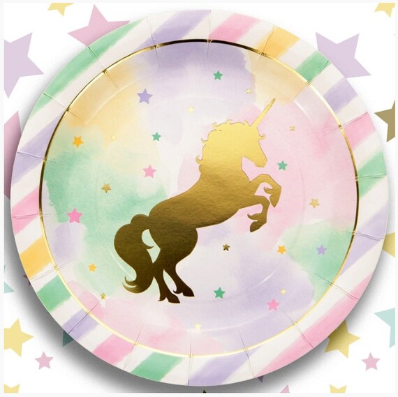 unicorn paper plates
