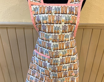 Apron with cowgirl/boots theme