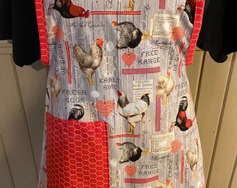 Apron with chickens