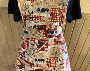 Apron with farm life theme /animals