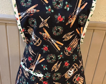 Apron with vintage Christmas theme.