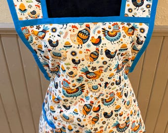 apron with  chicken theme Vintage Style. Great gift for the chicken lover.