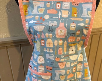 Apron for the baker, foodies, gifts for the baker, kitchen theme apron, housewarming gift, hostess gift, birthday gift, women’s apron, baker