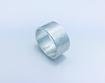 Textured Silver Ring - Unisex Ring - Mens Ring - Mens Silver Wedding Band