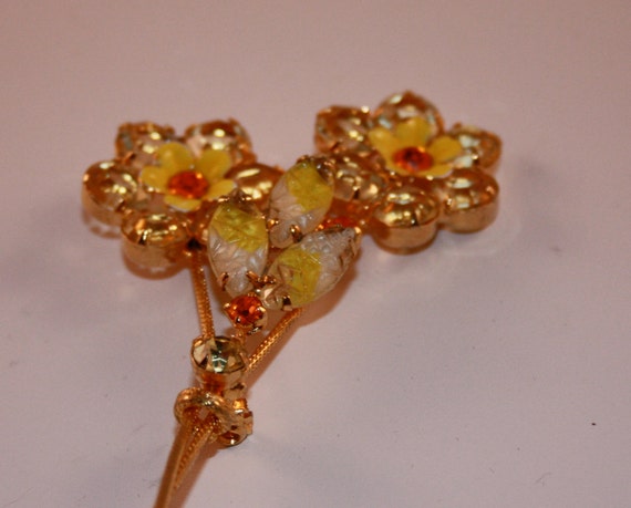 Daisy Flower Vintage Brooch - image 4