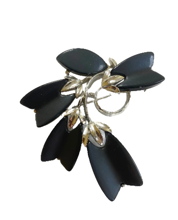 Black and Silver Lisner Brooch - image 1