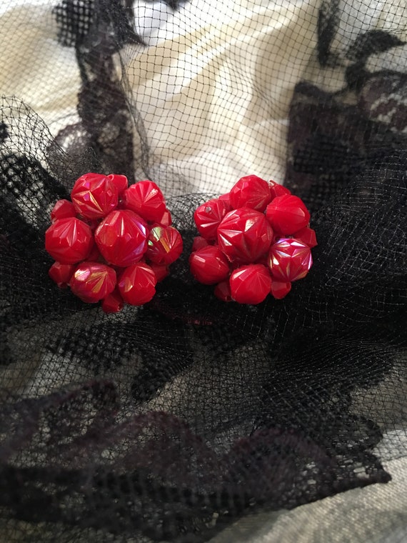 Vintage Red Earrings Western Germany