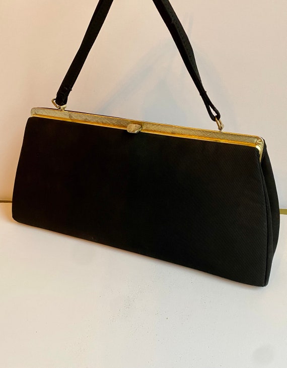 Vintage handbag black retro - image 3