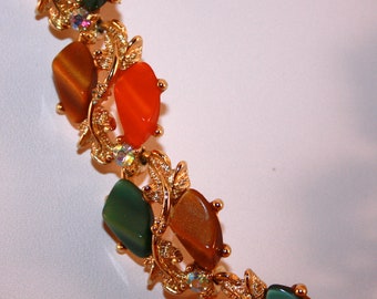 Vintage  necklace - autumn colors