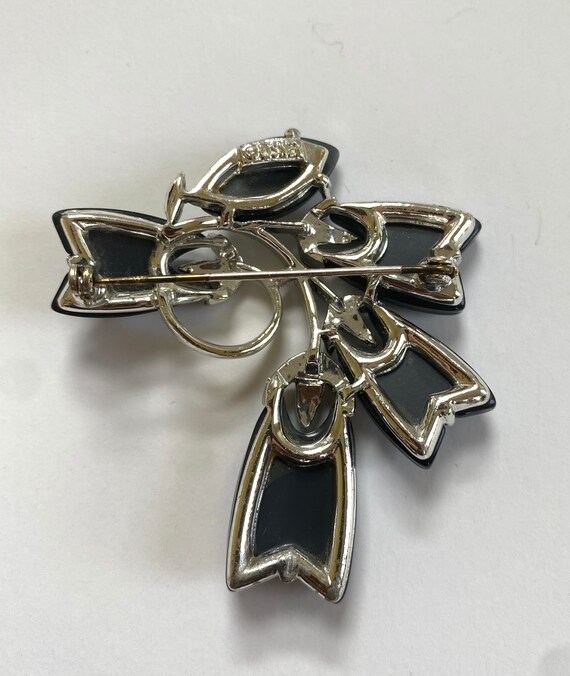 Black and Silver Lisner Brooch - image 4