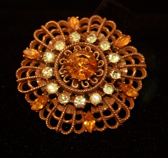 Topaz Vintage Designer Coro Brooch - image 3