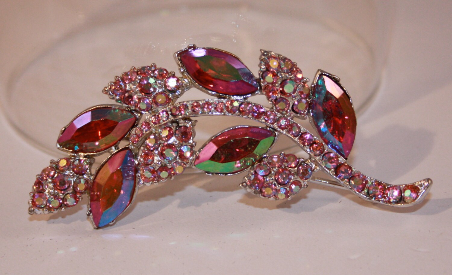 pink rhinestone brooch