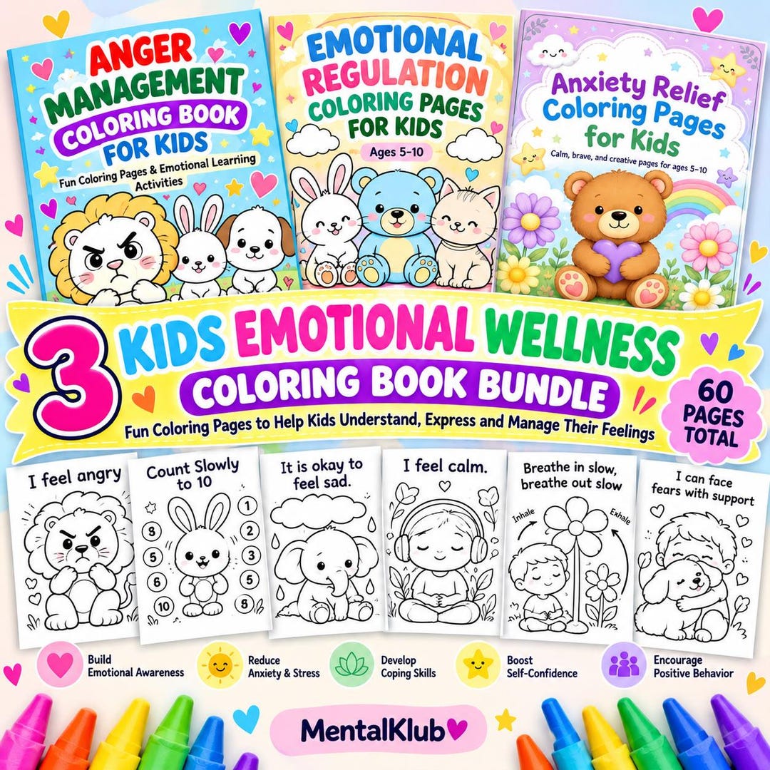 Emotional Regulation Coloring Pages for Kids: Anger Management ...