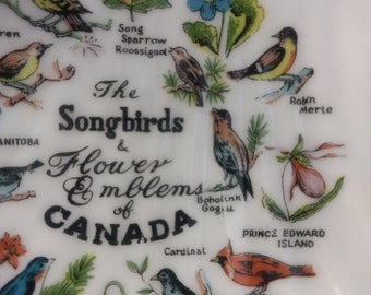 Songbird & Flower emblems of Canada dish