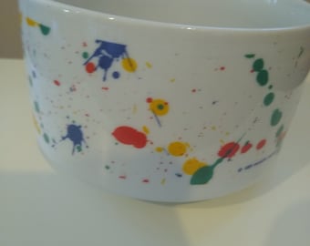 Betallic Incorporated bowl, paint splatter, rare