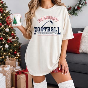 T-shirt Football Mom Mascot Touchdown, T-shirt pour supporter, Cadeau pour les amoureux du sport