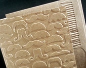 Mustache Note Card Set Embossed, Masculine Moustache Bash Kraft Stationery, Father's Day Gifts, Thank You Cards, Party Invites