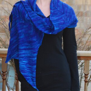 Deep Blue Scarf, Blue Scarf, Blue Shawl, Blue Shawlette, Blue Hip Wrap, Blue Sarong, Long Blue Scarf, Long Blue Shawl