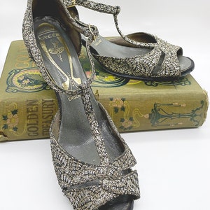 Vintage Freed of London Silver Sequin Dance Shoes US 6