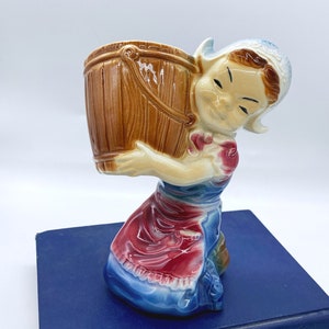 Vintage Dutch Girl Ceramic Planter