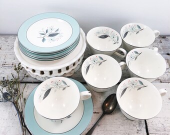 Set of 6 Vintage Harmony House Dianne Cups and Saucers