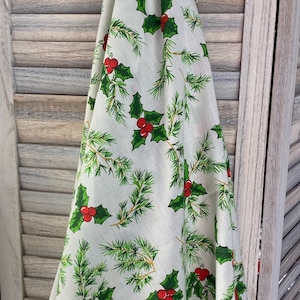Vintage Holly and Ivy Rectangular Tablecloth