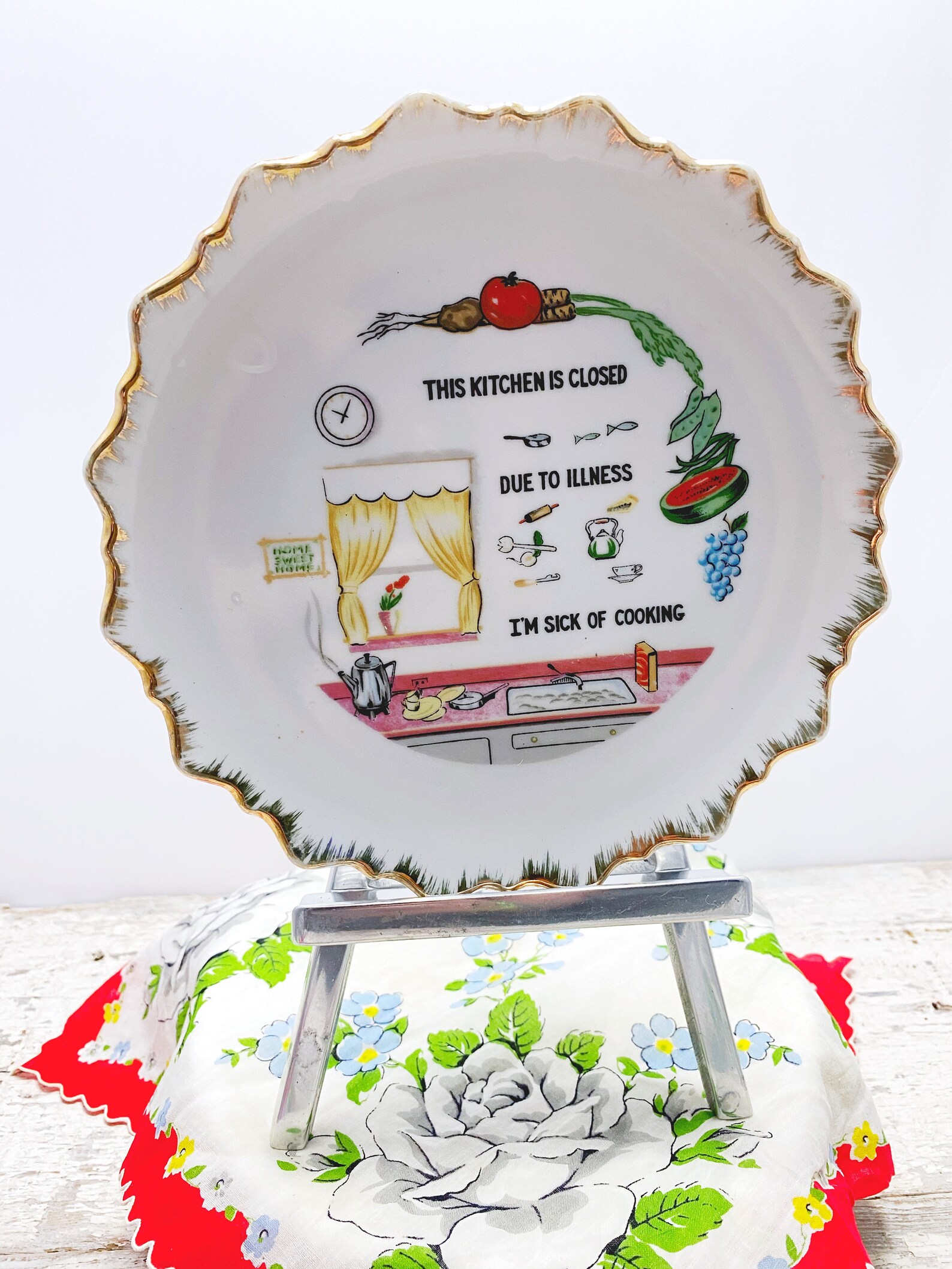 Vintage Lustige Kitsch Küchenteller Dekor Mid Century | Etsy