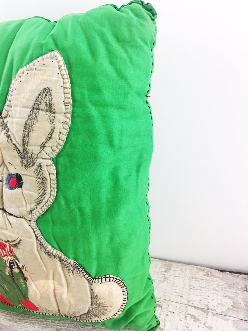 Antique Applique Bunny Pillow Etsy