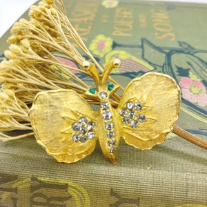 Vintage Gold Ton unmarkierte Schmetterling Pin Brosche