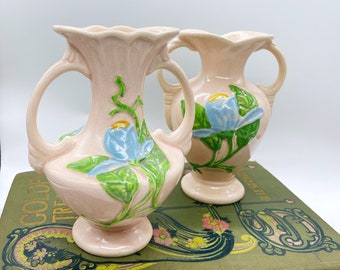 Pair of Beautiful Vintage 1940s Hull Art Pottery Vases