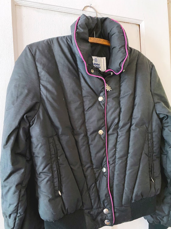 Vintage 80’s Black and Magenta Ski Jacket - image 3