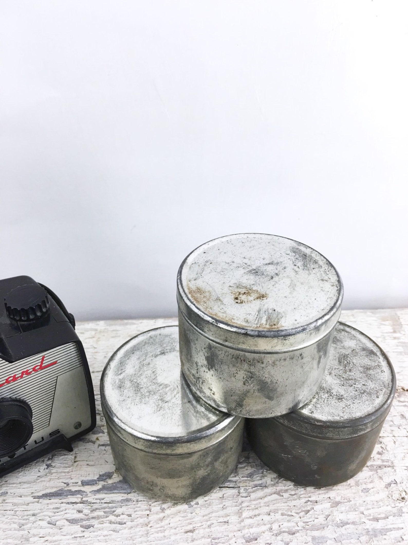 3 Vintage Metal Film Canisters | Etsy