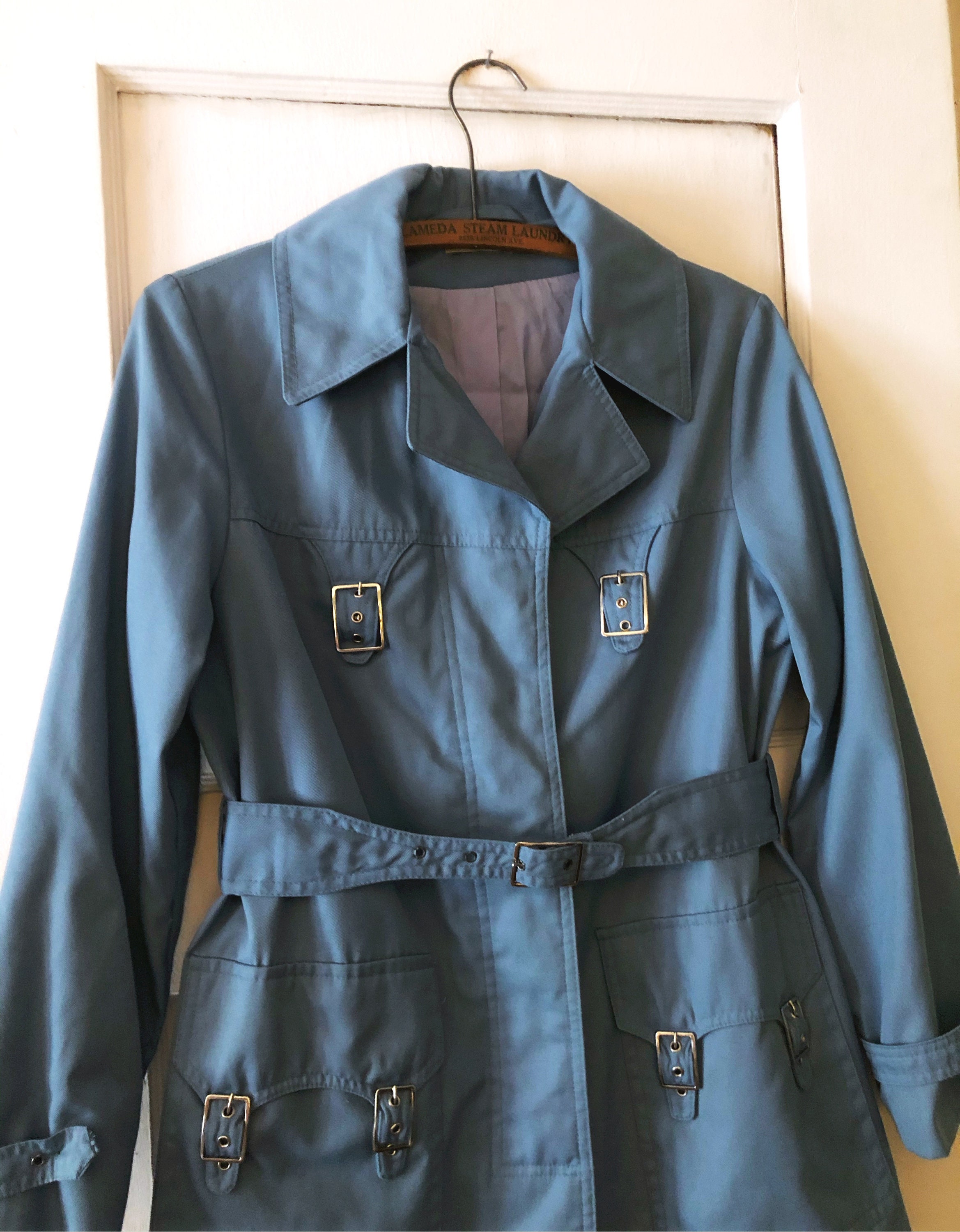 Vintage Sears Jr Bazaar Powder Blue Trench Coat | Etsy