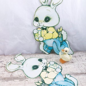 Pair of Vintage Biestle Posable Bunny Die Cuts