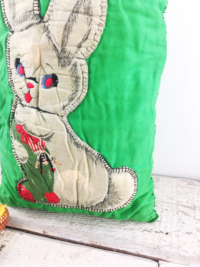 Antique Applique Bunny Pillow Etsy