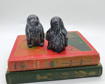 Pair Vintage Wolf Soapstone Penguin Figures