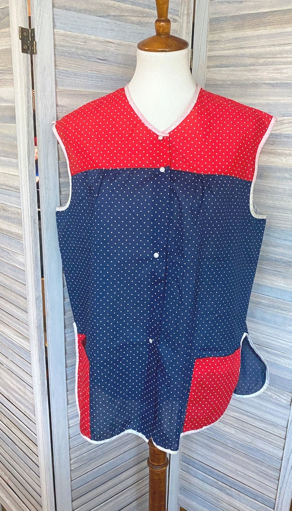 Vintage Red White Blue Tunic Smock