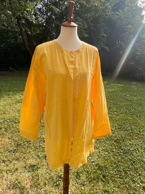 Vintage Yellow Oversized Cotton Tunic