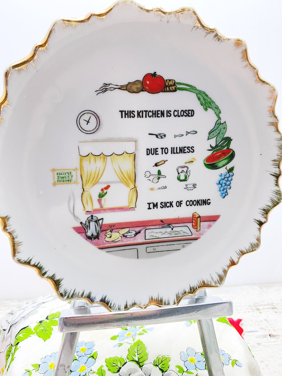 Vintage Lustige Kitsch Küchenteller Dekor Mid Century | Etsy