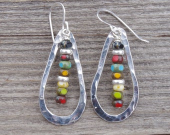 Statement Earrings Boho, Boho Dangle Earrings, Bohemian Statement Earrings, Earrings Dangle Boho, Big Boho Earrings, Big Colorful Earrings